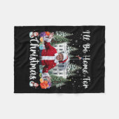 クリスマスサンタクロースおもしろいトランプ フリースブランケット (正面(横))