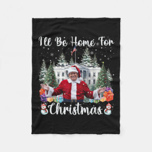 クリスマスサンタクロースおもしろいトランプ フリースブランケット