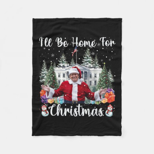 クリスマスサンタクロースおもしろいトランプ フリースブランケット (正面)