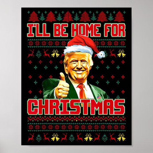 クリスマスサンタクロースおもしろいトランプ ポスター (正面)