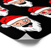 クリスマスサンタクロースおもしろい顔ボーイズガールズキッズXm ポスター (角)