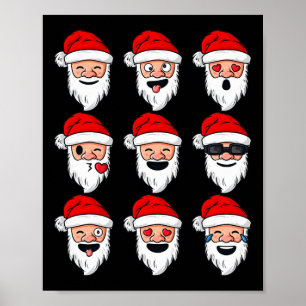 クリスマスサンタクロースおもしろい顔ボーイズガールズキッズXm ポスター