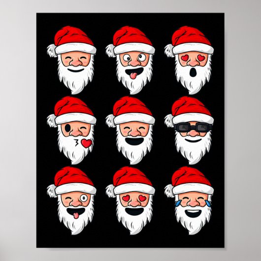 クリスマスサンタクロースおもしろい顔ボーイズガールズキッズXm ポスター (正面)