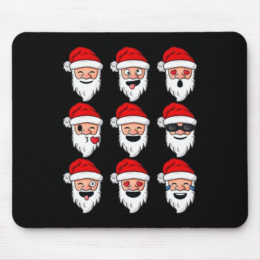 クリスマスサンタクロースおもしろい顔ボーイズガールズキッズXm マウスパッド (正面)