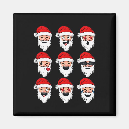 クリスマスサンタクロースおもしろい顔ボーイズガールズキッズXm マグネット (正面)