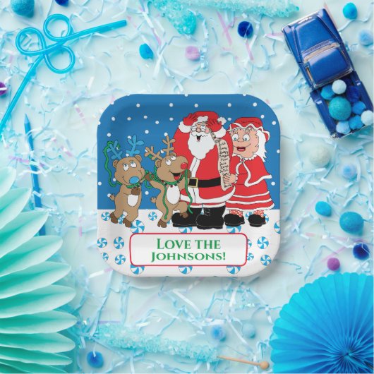 クリスマスサンタクロースおもしろい ペーパープレート (パーティー)