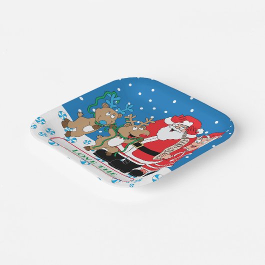 クリスマスサンタクロースおもしろい ペーパープレート (傾斜あり)