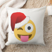 クリスマスサンタクロースがウィンキング絵文字 クッション (ブランケット)