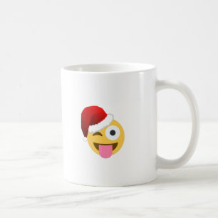 クリスマスサンタクロースがウィンキング絵文字 コーヒーマグカップ