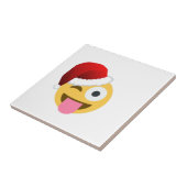 クリスマスサンタクロースがウィンキング絵文字 タイル (側面)
