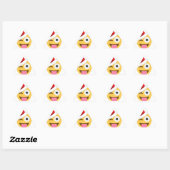 クリスマスサンタクロースがウィンキング絵文字 三角形シール (シート)
