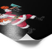 クリスマスサンタクロースがバスケットボールダンキングクリスマス フォトプリント            (角)