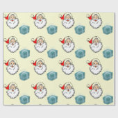 クリスマスサンタクロースとギフトラッピング紙 ラッピングペーパー (フラット)