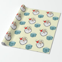 クリスマスサンタクロースとギフトラッピング紙