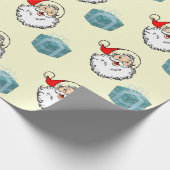 クリスマスサンタクロースとギフトラッピング紙 ラッピングペーパー (角)