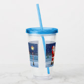 クリスマスサンタクロースとトナカイ アクリルタンブラー (左)