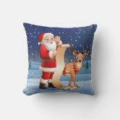 クリスマスサンタクロースとトナカイ クッション (正面)