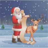 クリスマスサンタクロースとトナカイ シール (正面)