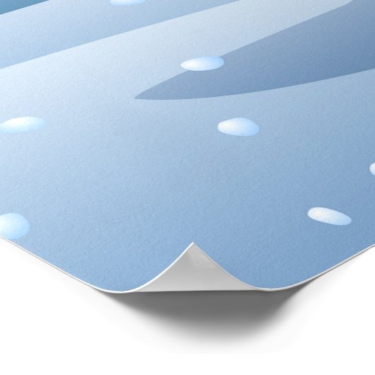 クリスマスサンタクロースとトナカイ ポスター (角)