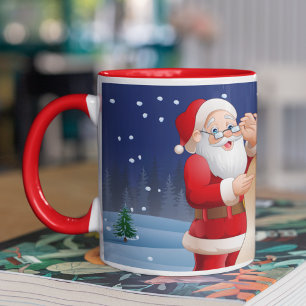 クリスマスサンタクロースとトナカイ マグカップ