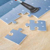 クリスマスサンタクロースとトナカイ |休日 ジグソーパズル (側面)