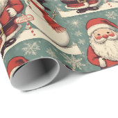 クリスマスサンタクロースと雪だるま ラッピングペーパー (ロールコーナー)