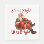 クリスマスサンタクロースのウィンク静かナイト スタンダードランチョンナプキン (正面)