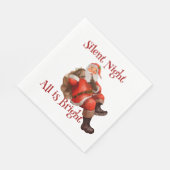 クリスマスサンタクロースのウィンク静かナイト スタンダードランチョンナプキン (角)