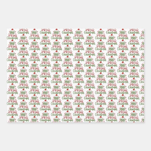 クリスマスサンタクロースのクリスマス ラッピングペーパーシート (正面2)