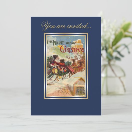 クリスマスサンタクロースのディナー前の夜 招待状 (スタンド正面)