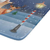 クリスマスサンタクロースのトナカイかわいい冬 カッティングボード (角)