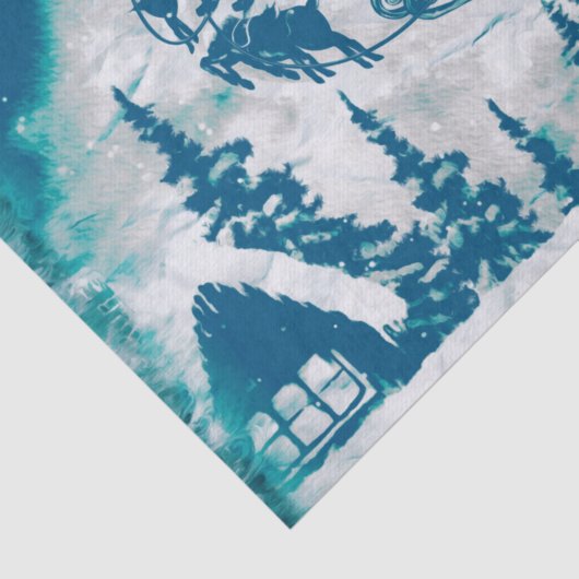 クリスマスサンタクロースのトナカイの風景 薄葉紙 (詳細)