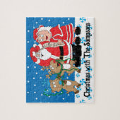 クリスマスサンタクロースのトナカイ ジグソーパズル (縦)