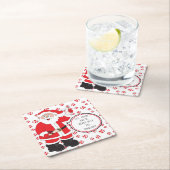 クリスマスサンタクロースのトースト スクエアペーパーコースター (インサイチュ)