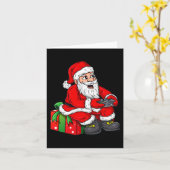 クリスマスサンタクロースのビデオゲーマーコントローラー少年 カード (黄色い花)