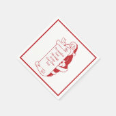 クリスマスサンタクロースのリストのパーソナライズ スタンダードカクテルナプキン (角)