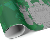 クリスマスサンタクロースのロボットギフトプレゼント ラッピングペーパー (ロールコーナー)