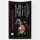 クリスマスサンタクロースの休日の時間をパーソナライズ 横断幕 (縦)