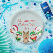 クリスマスサンタクロースの小妖精や小人、雪だるま、紙皿 ペーパープレート (パーティー)