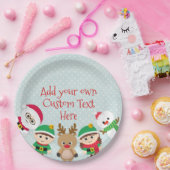 クリスマスサンタクロースの小妖精や小人、雪だるま、紙皿 ペーパープレート (パーティー)