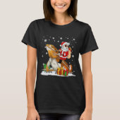 クリスマスサンタクロースひげを生やしたドラゴンクリスマスH Tシャツ (正面)