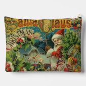 クリスマスサンタクロースアンティークアート アクセサリーポーチ (裏面)