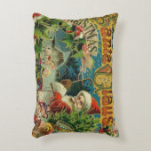 クリスマスサンタクロースアンティークアート アクセントクッション (正面(垂直))