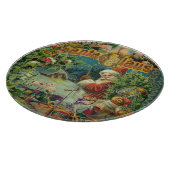 クリスマスサンタクロースアンティークアート カッティングボード (角)