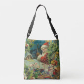 クリスマスサンタクロースアンティークアート クロスボディバッグ (裏面)