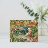 クリスマスサンタクロースアンティークアート シーズンポストカード (スタンド正面)