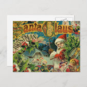 クリスマスサンタクロースアンティークアート シーズンポストカード (正面/裏面)