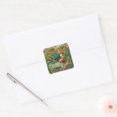 クリスマスサンタクロースアンティークアート スクエアシール (封筒)