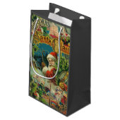 クリスマスサンタクロースアンティークアート スモールペーパーバッグ (裏面アングル)