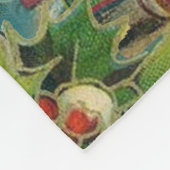 クリスマスサンタクロースアンティークアート フリースブランケット (角)